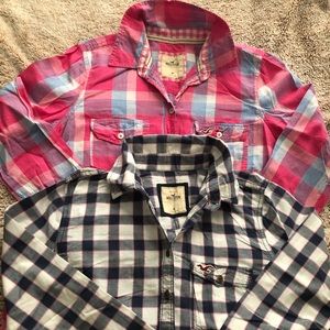 Hollister checkered button down shirts 🌸